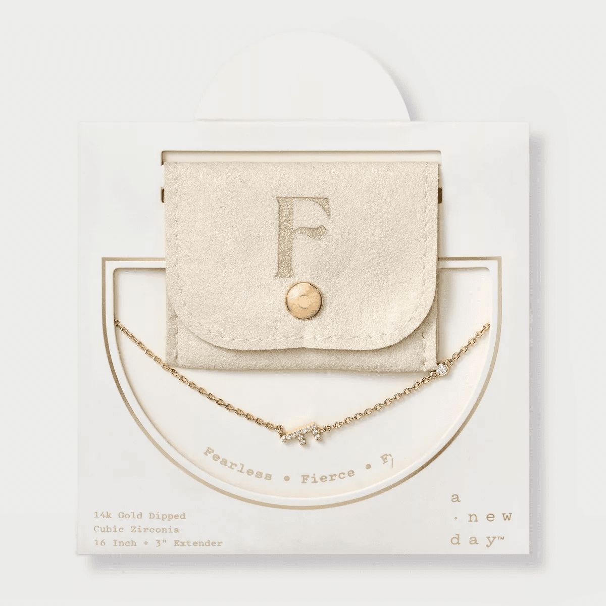 14K Gold Dipped Cubic Zirconia Initial Necklace - a New Day - Image 8
