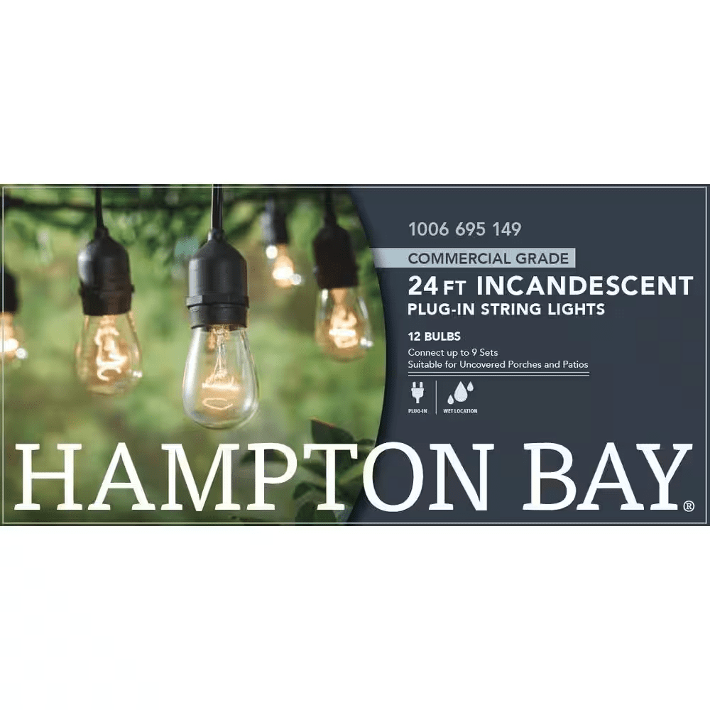 12-Light 24 Ft. Indoor/Outdoor Plug-In Incandescent Edison Bulb String Light - Image 7