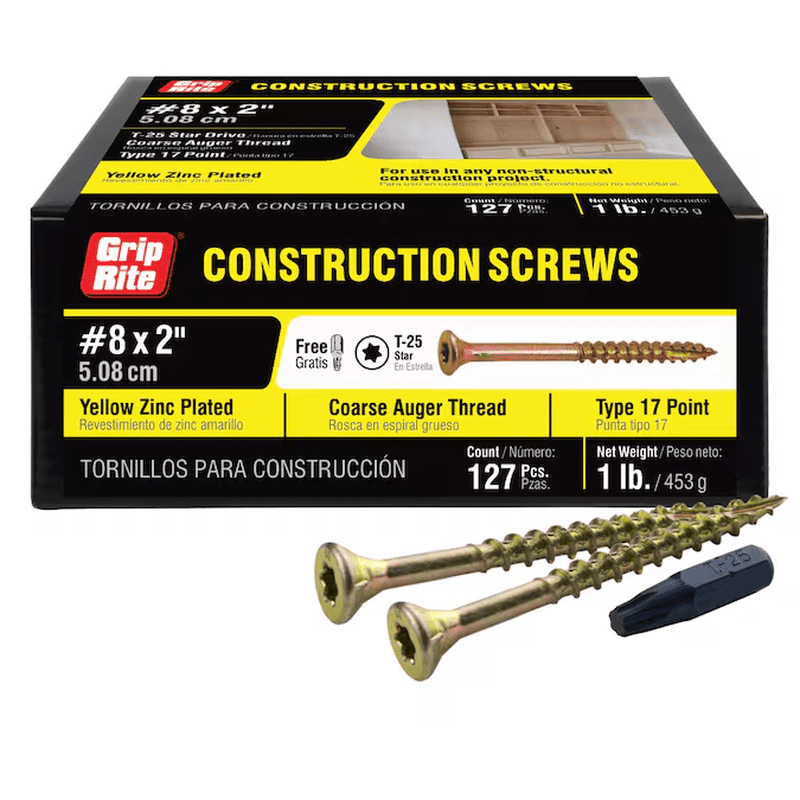 #9 X 3-In Yellow Zinc Interior Wood Screws ( 72 -Per Box ) - Image 8