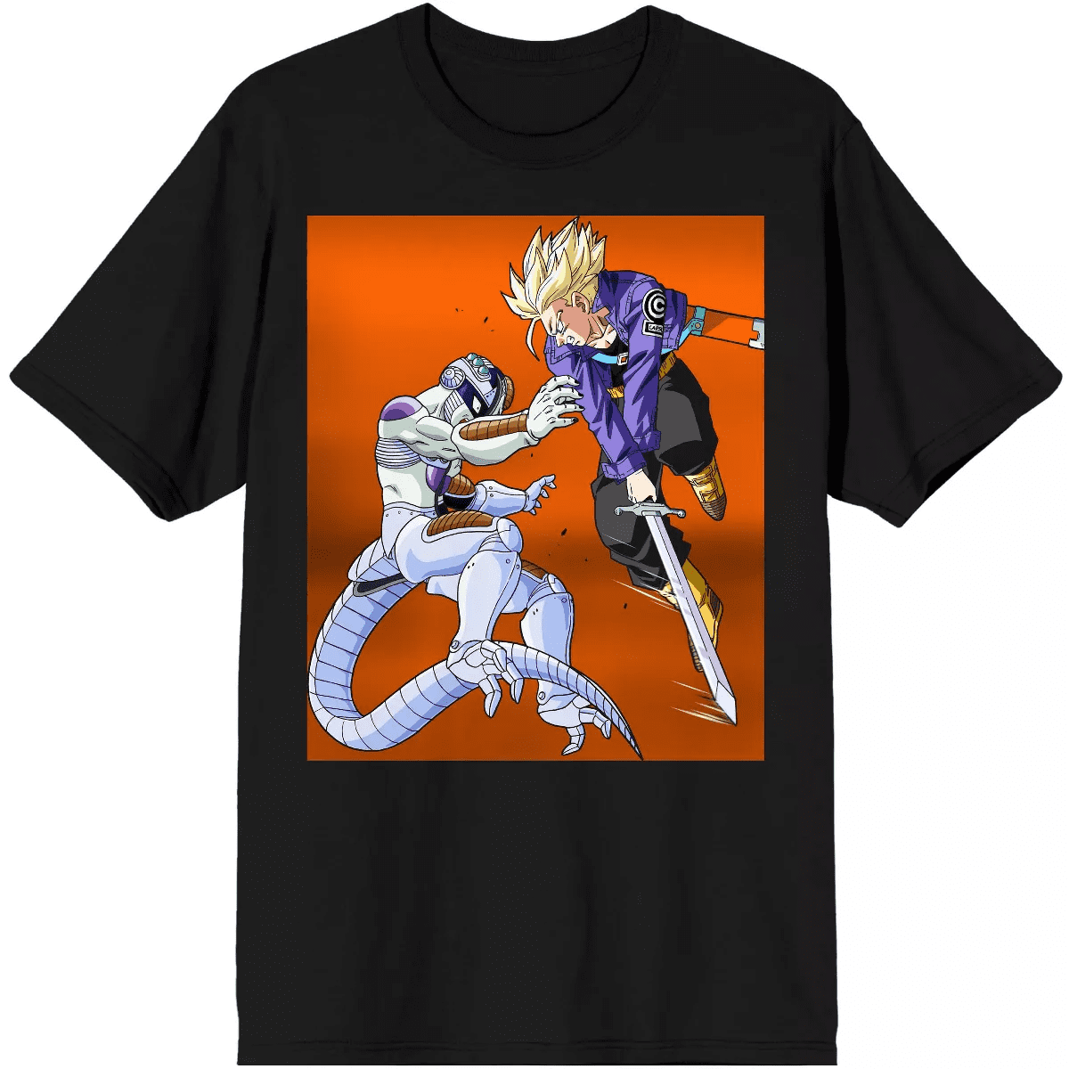 Dragon Ball Z Trunks and Frieza Character Group Black Graphic Tee - Image 5