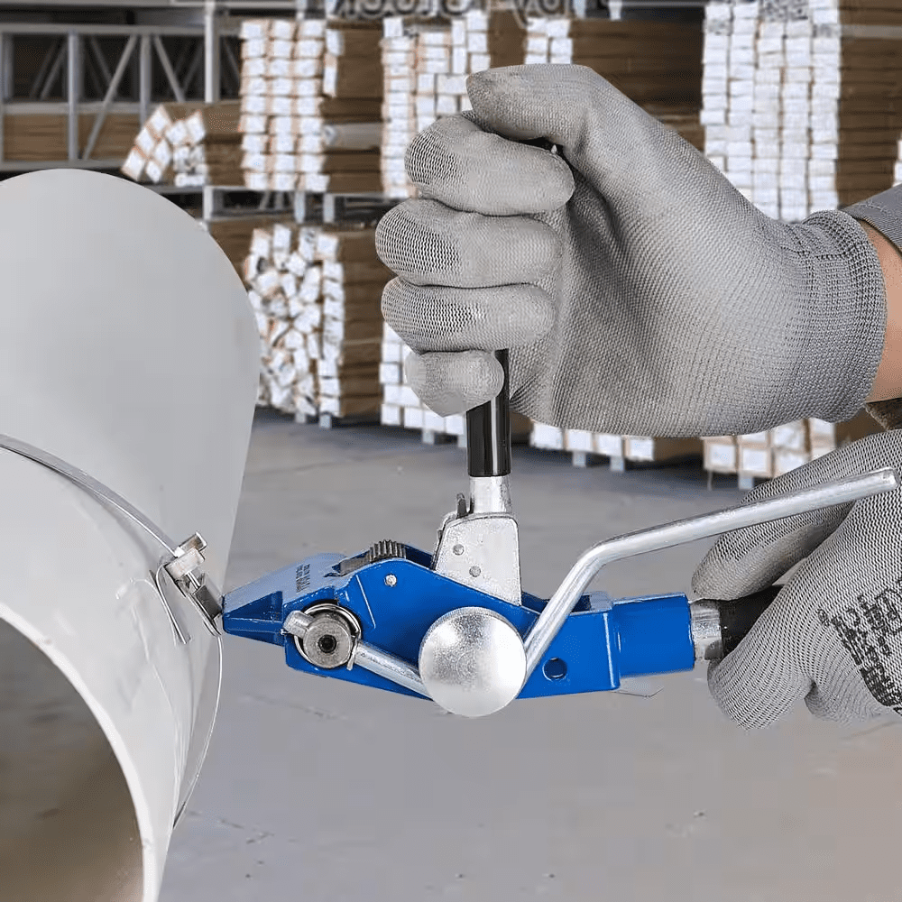 Banding Strapping Kit with Strapping Tensioner Tool, 100 Ft. Steel Strapping Belt, 100 Metal Seals for Packing - Image 2