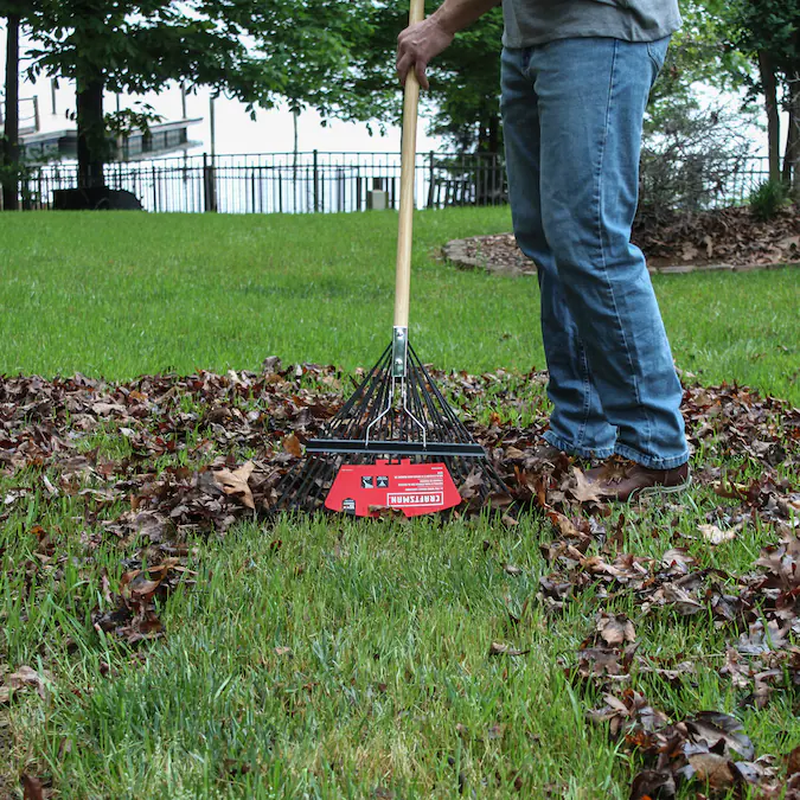 24-In Steel Leaf Rake with Wood Handle - Image 7