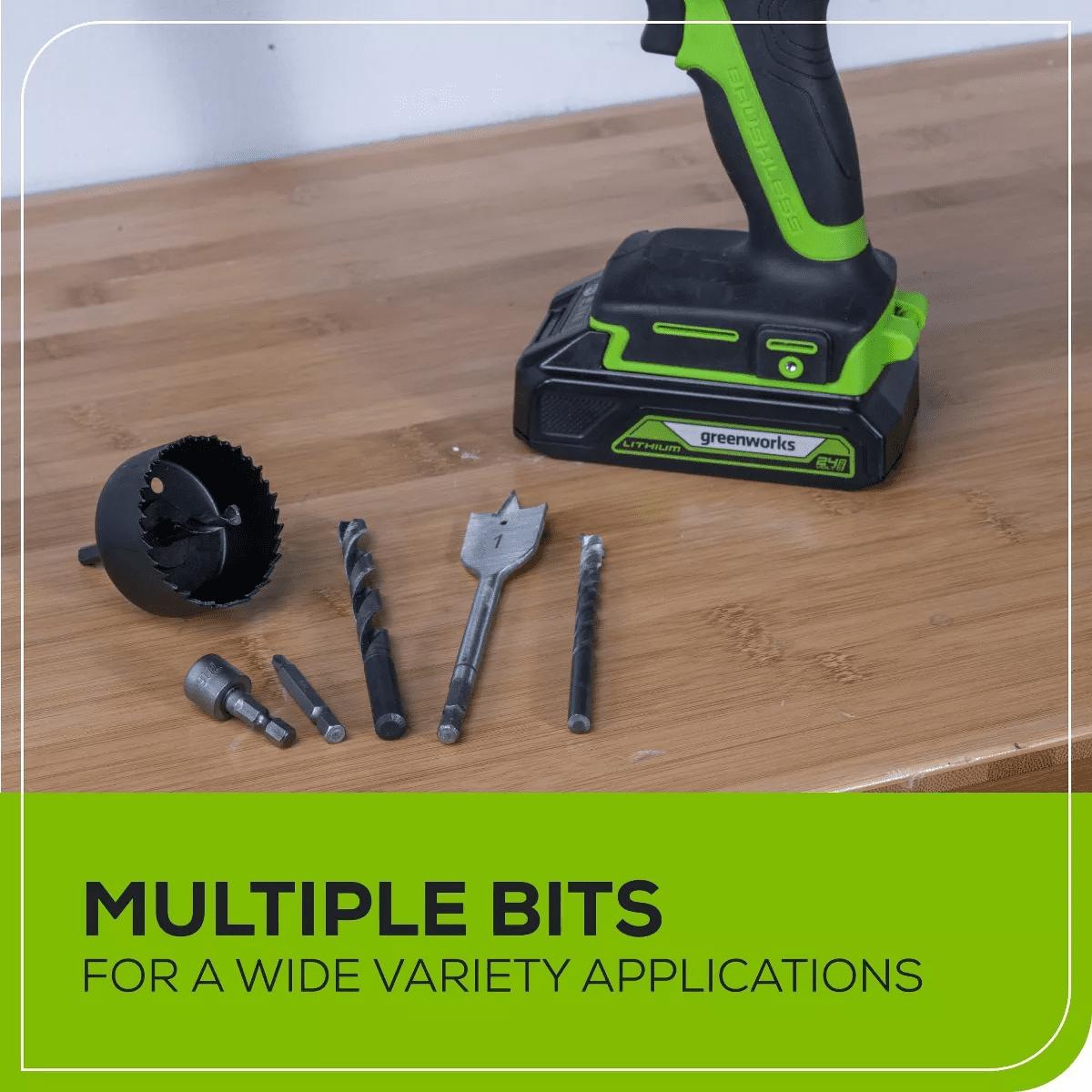 Greenworks 60Pc Multi-Material Drill and Impact-Rated Driving Set: Drill Bit Set & Accessories for Power Tools - Image 4