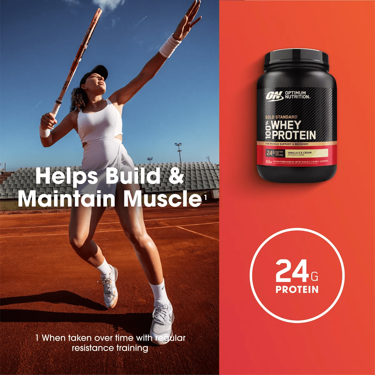 Optimum Nutrition Gold Standard 100% Whey Protein Powder - Vanilla Ice Cream - 22 Servings - 24Oz - Image 5