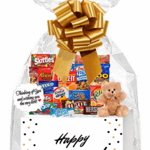 Happy New Year Thinking of You Cookies, Candy & More Care Package Assortment Variety Gift Box Bundle Set