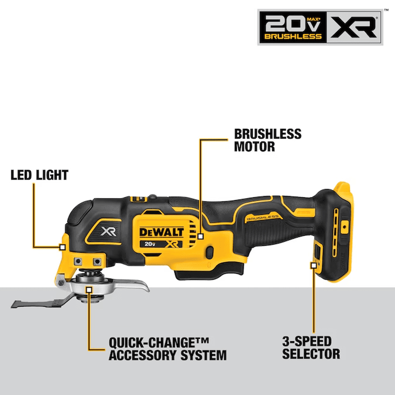 XR 20-Volt Max Cordless Brushless Variable Speed 4 -Piece Oscillating Multi-Tool ( ) - Image 2