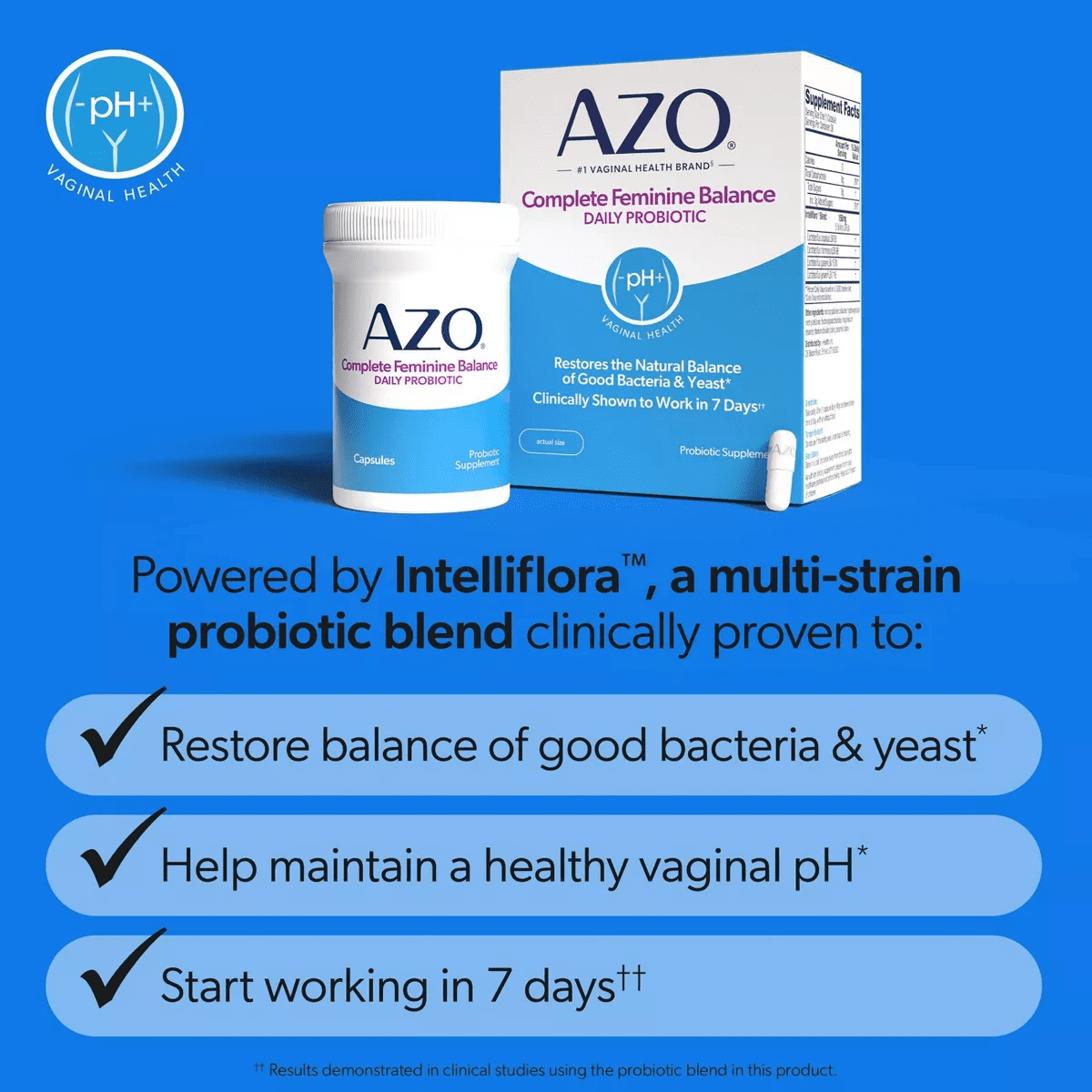 AZO Complete Feminine Balance, Daily Probiotic for Women, Supports Vaginal Health Capsules - 30Ct - Image 6