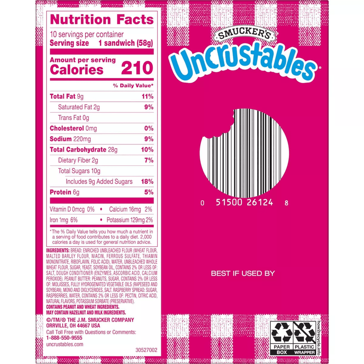 Smucker'S Uncrustables Frozen Peanut Butter & Raspberry Spread Sandwich - Image 7