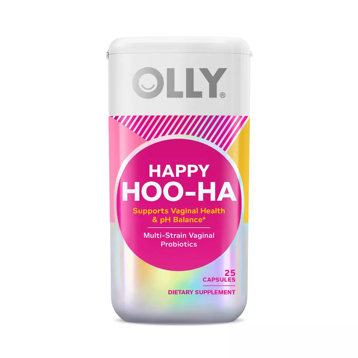 OLLY Happy Hoo-Ha Probiotic Capsules for Women Supports, Vaginal Health and Ph Balance - 25Ct