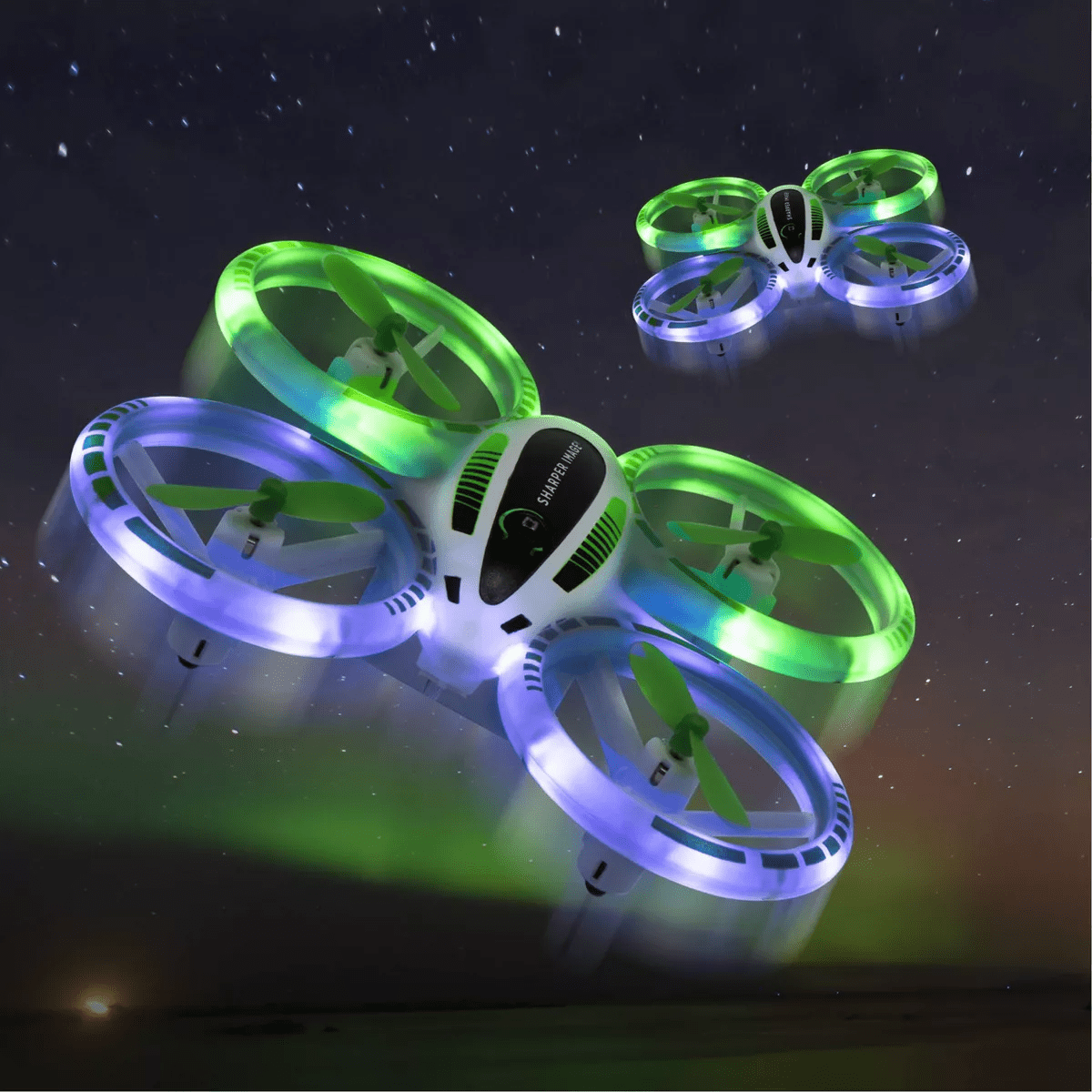 Sharper Image 2.4Ghz RC Glow up Stunt Drone with LED Lights - Image 2