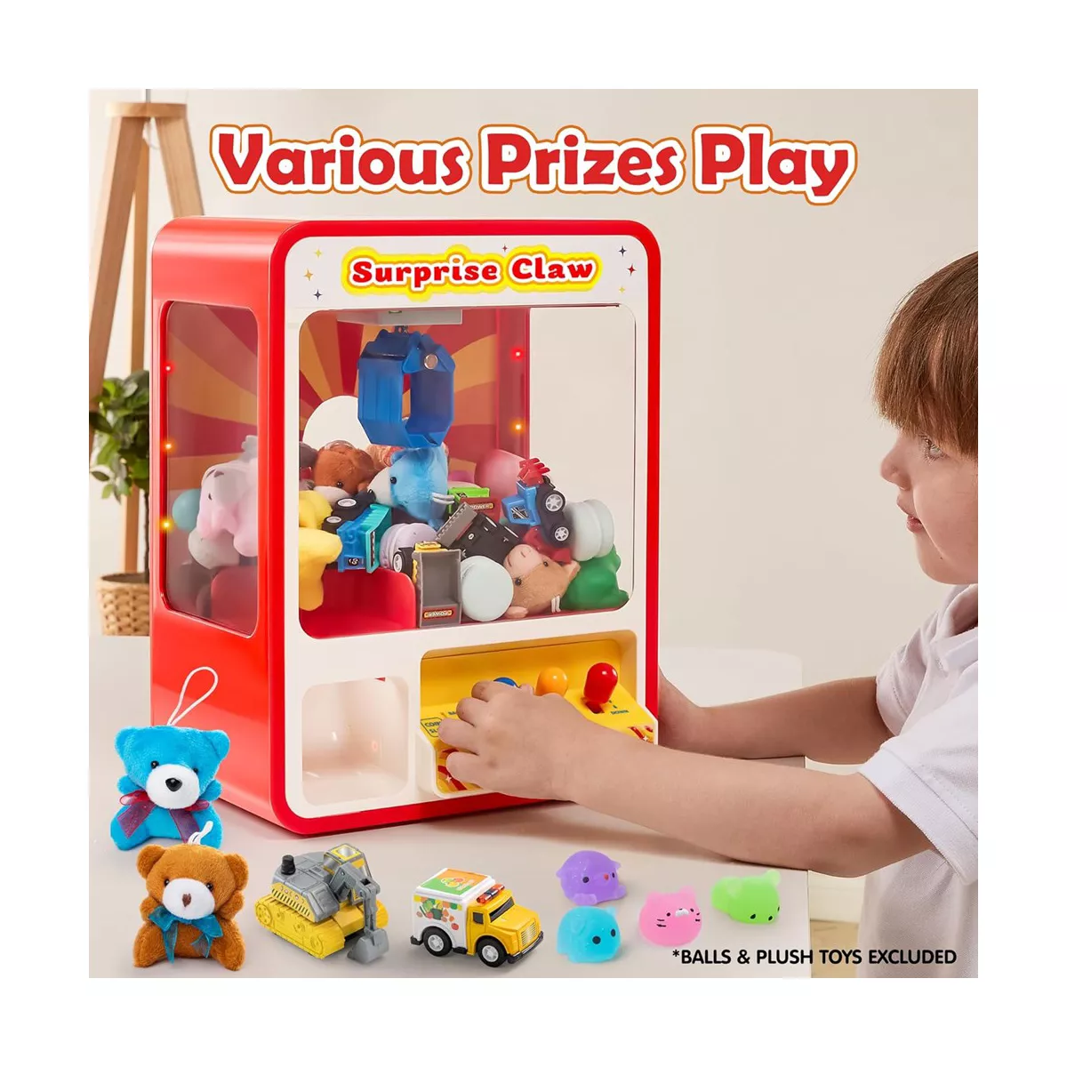 Joyfy Kids Claw Machine Toy with LED Lights, Sounds, Mini Arcade Game for Ages 3 4 5 6 Years, Halloween Christmas Birthday Gift for Boys Girls - Image 2