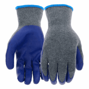 Large Blue Latex Dipped Poly/Cotton Construction Gloves 8 -Pairs