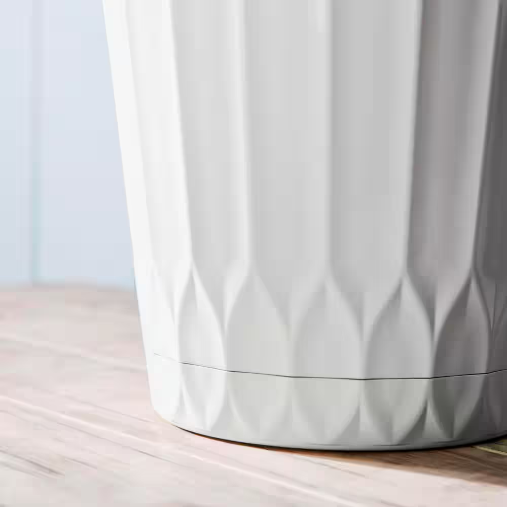 8.4 In. Concord Medium White Recycled Plastic Planter (8.4 In. D X 8.3 In. H) with Attached Saucer - Image 3