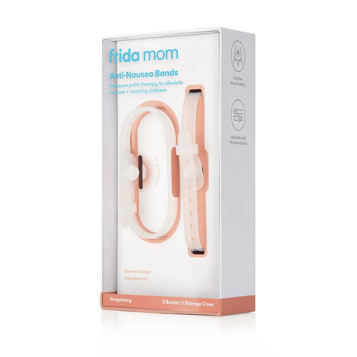 Frida Mom Anti-Nausea Bands- Pressure Point Therapy for Morning Sickness Pregnancy Relief - 2Ct