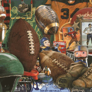 Vintage Football 1000 Piece Jigsaw Puzzle Featuring Classic Memorabilia