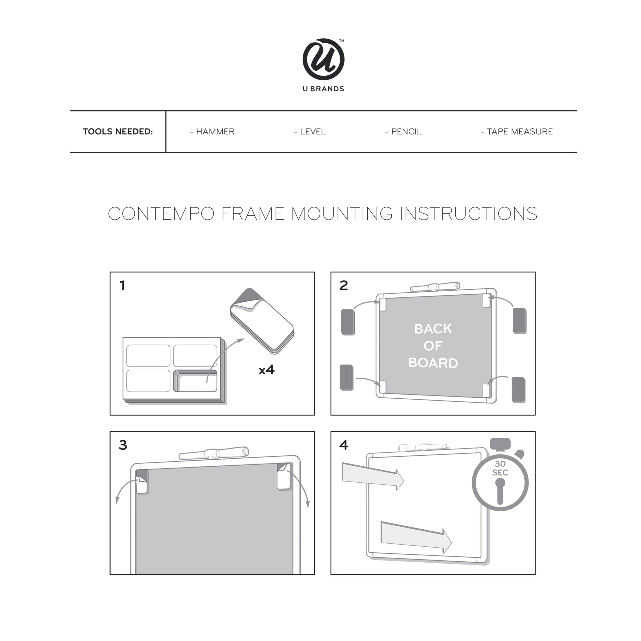 17 X 23 In. 3-In-1 Dry Erase Calendar Whiteboard, White and Gray - Image 8