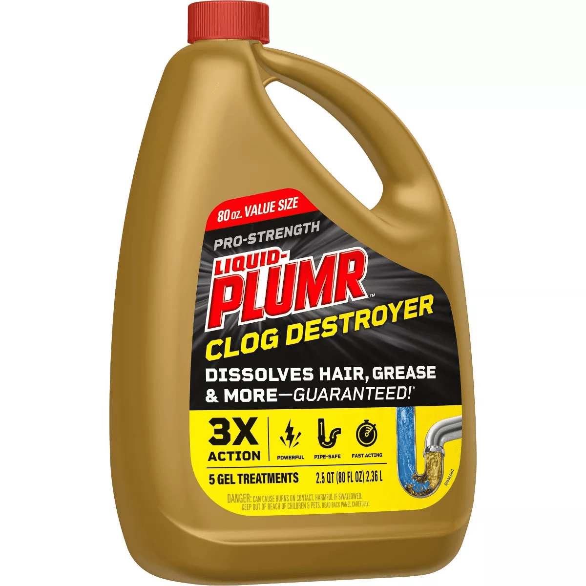 Liquid-Plumr Pro-Strength Full Clog Destroyer plus Pipeguard - 80 Fl Oz - Image 12