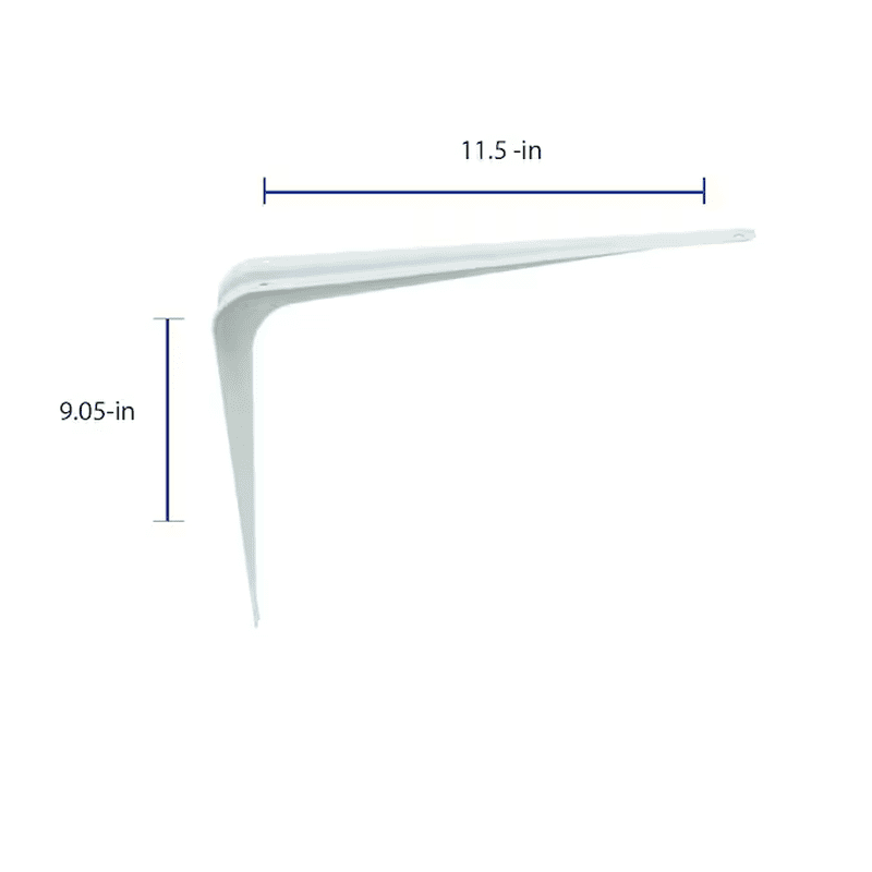 11.5-In L X 1.875-In W X 9.05-In D White Shelf Bracket - Image 2