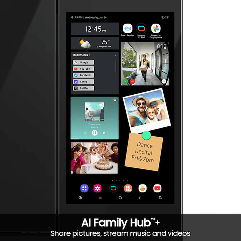 Bespoke Standard-Depth Family Hub 29-Cu Ft 4 -Door 36-In Wide Smart Compatible French Door Refrigerator with Dual Ice Maker with Water Dispenser ( Charcoal Glass Top with Stainless Steel Bottom Panels ) ENERGY STAR Certified - Image 6