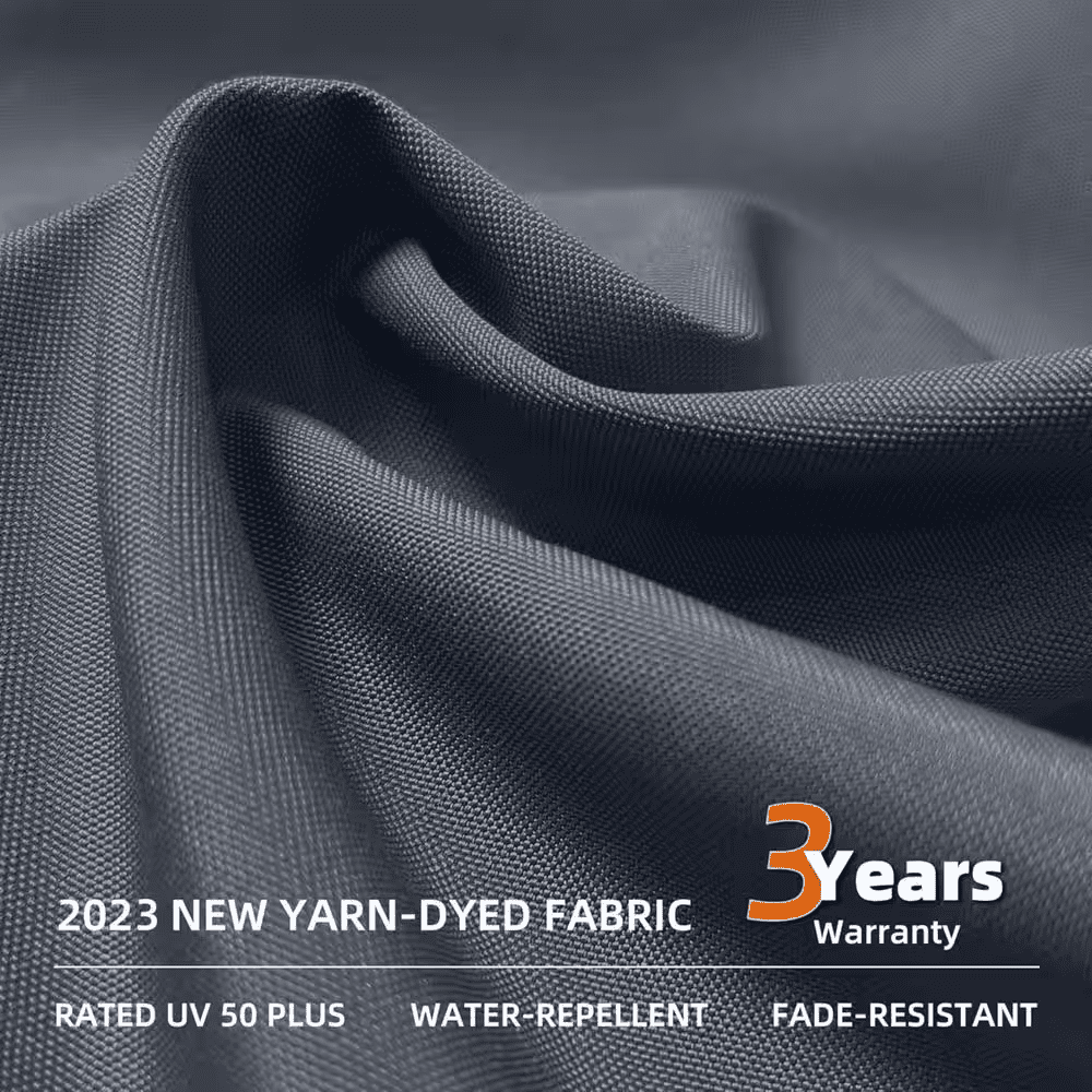 12 Ft. Octagon Aluminum Solar Powered LED Patio Cantilever Offset Umbrella with Base, Gray - Image 7