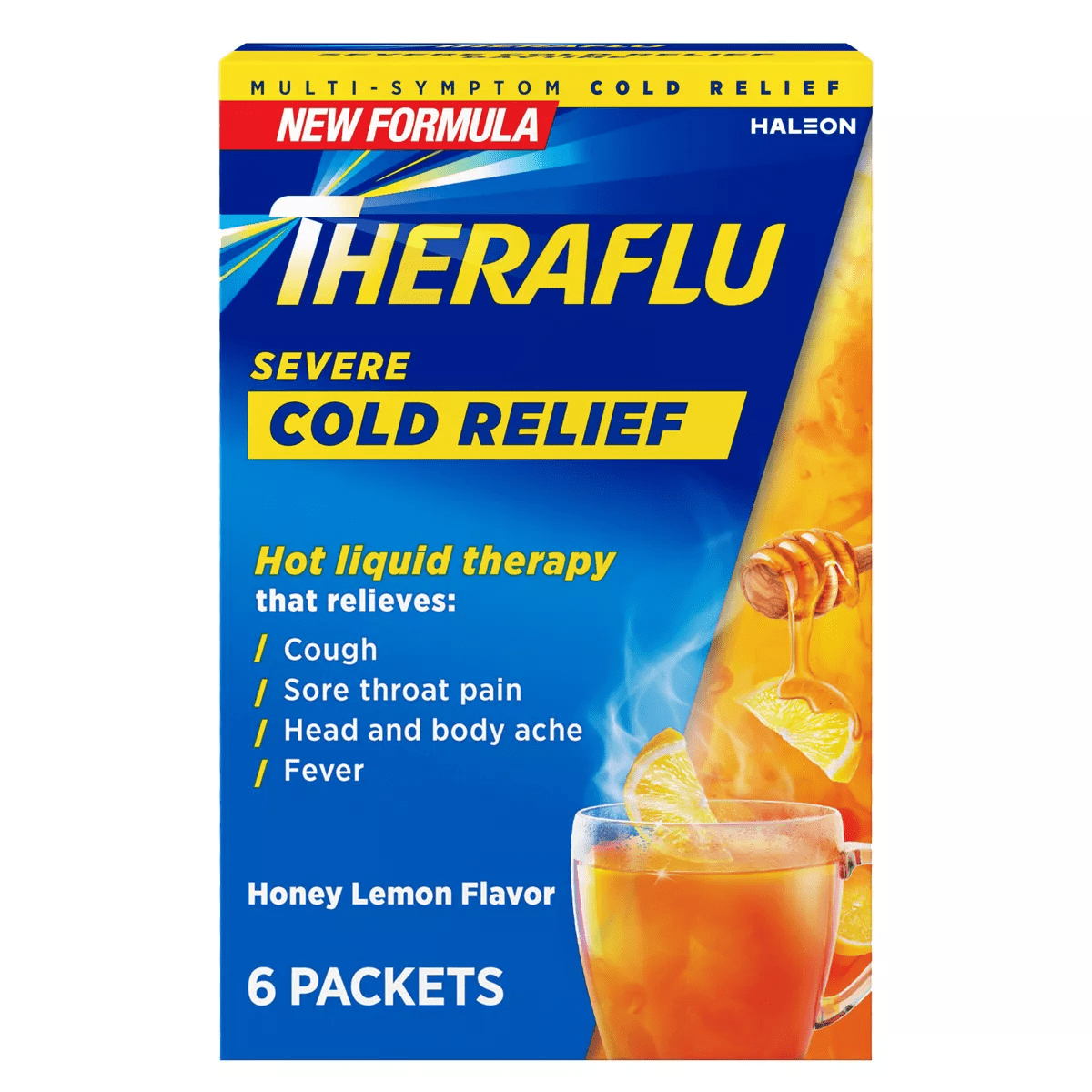 Theraflu Multi-Symptom Severe Cold Relief Daytime Powder - Honey Lemon - 6Ct