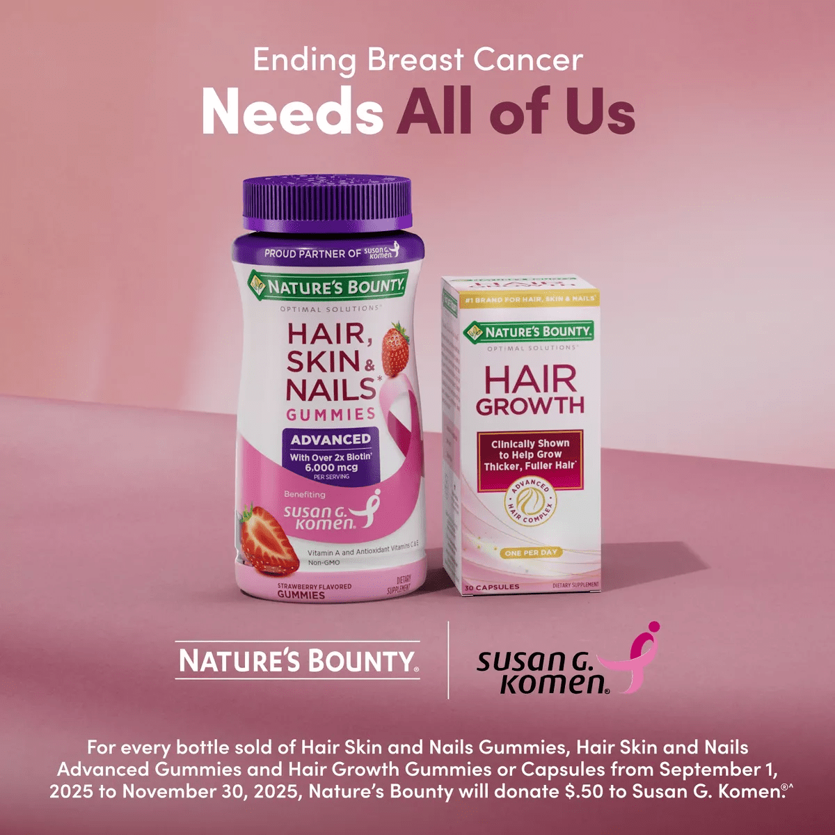Nature'S Bounty Optimal Solutions Advanced Hair, Skin & Nails Gummies with Biotin - 80Ct - Image 3