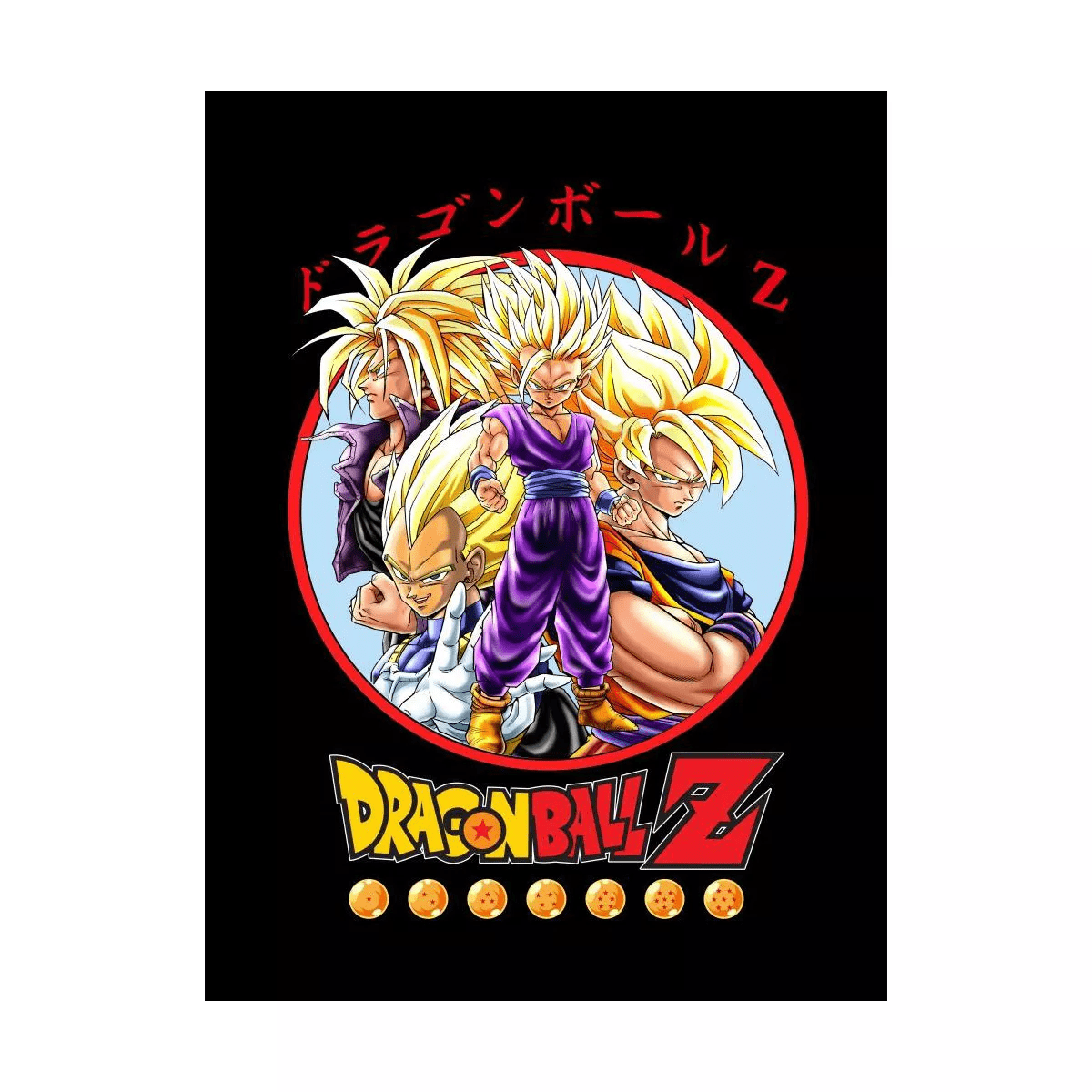 Dragon Ball Z Anime Characters Group Shot Mens Black Graphic Tee Shirt - Image 2
