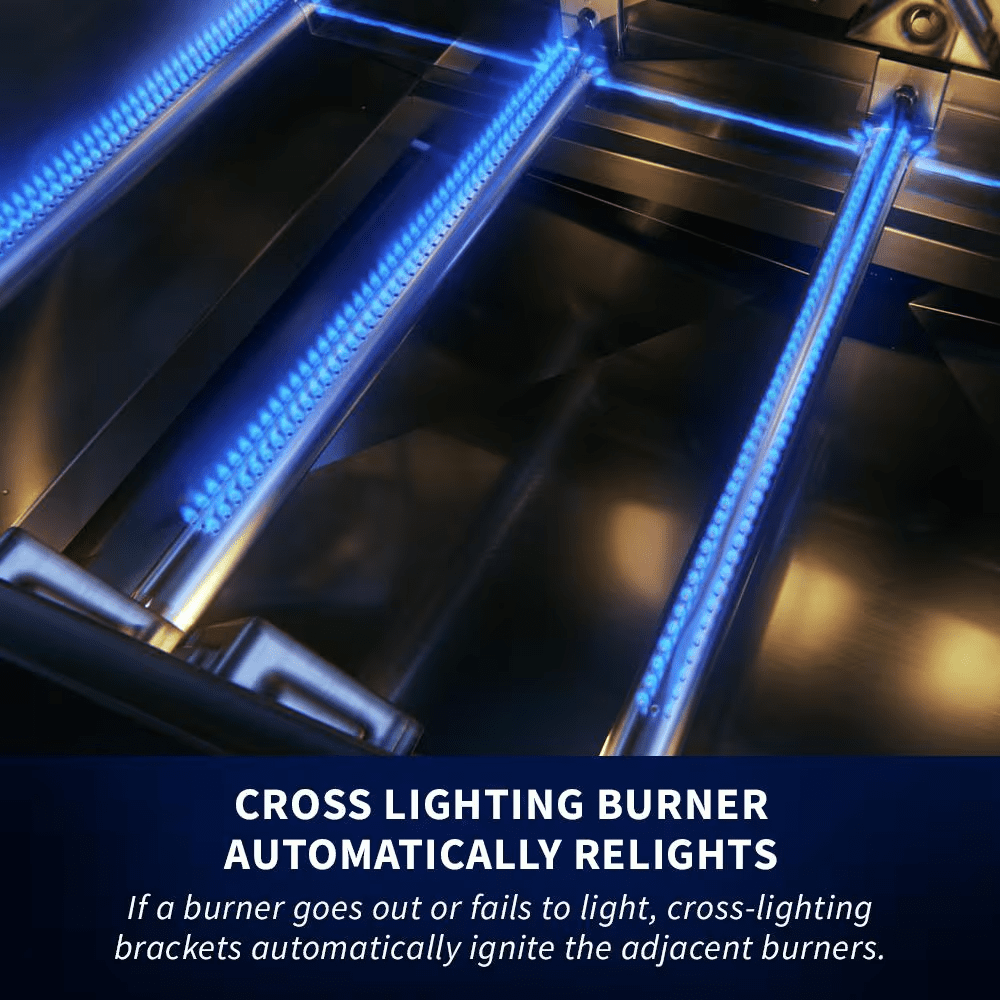 Rogue 4-Burner Propane Gas Grill in Stainless Steel with Infrared Rear and Side Burners - Image 5