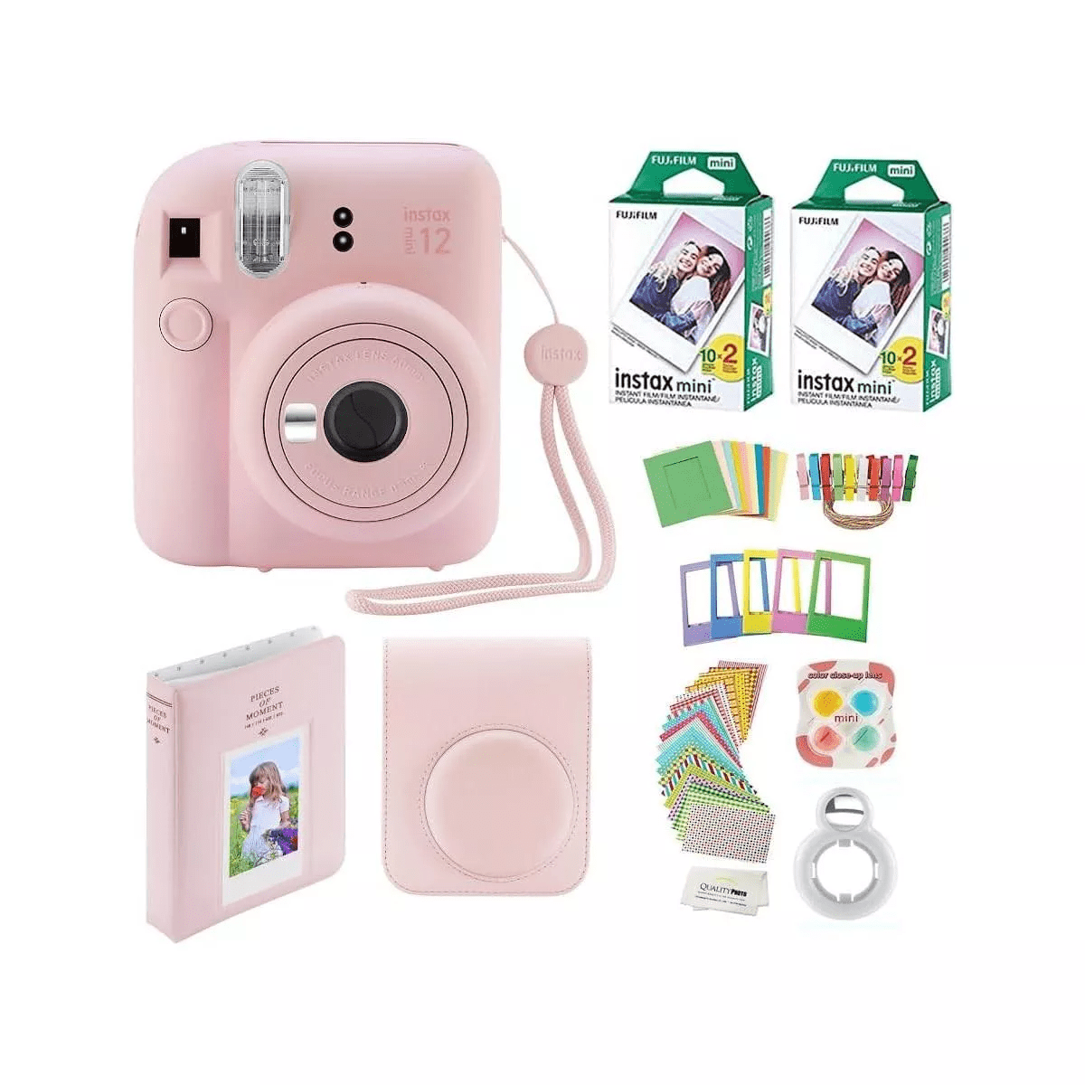 Fujifilm Instax Mini 12 Instant Camera with Case 40Fujifilm Prints Decoration Stickers Frames Photo Album and More Accessories
