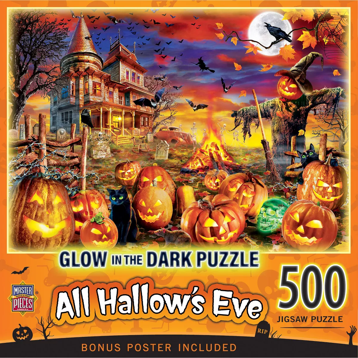 Masterpieces 500 Piece Glow in the Dark Halloween Puzzle - All Hallows Eve