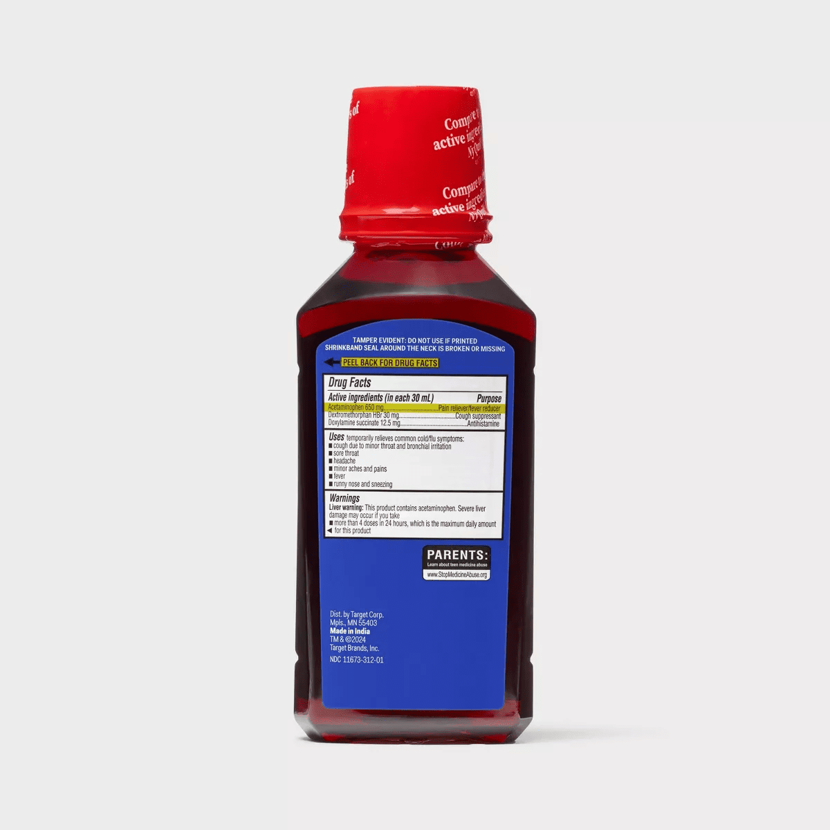 Nighttime Cold & Flu Relief Liquid - Cherry - 12 Fl Oz - Up&Up™ - Image 3