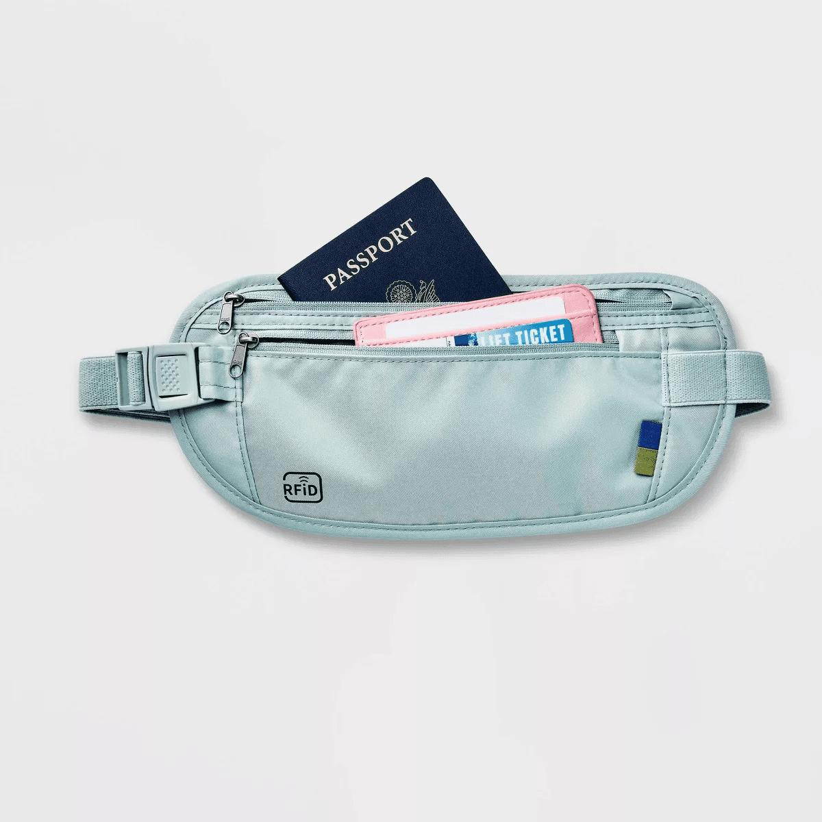 RFID Blocking Waist Pouch Puritan Gray - Open Story™: Water-Resistant Belt Bag - Image 3