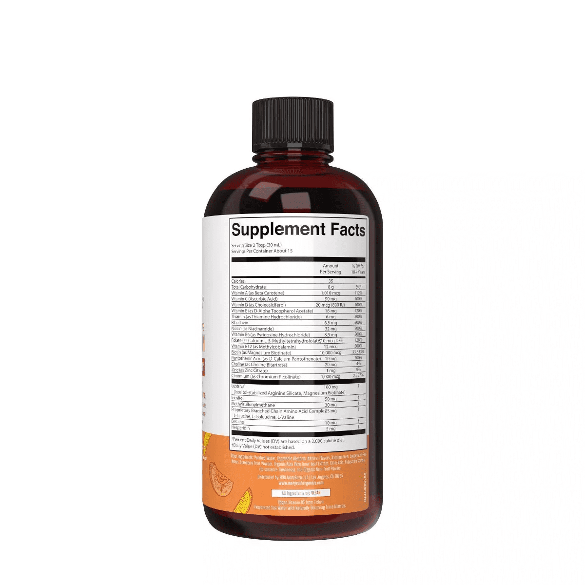 Maryruth'S Liquid Morning Vegan Multivitamin + Hair Growth - Peach Mango - 15.2Oz - Image 2