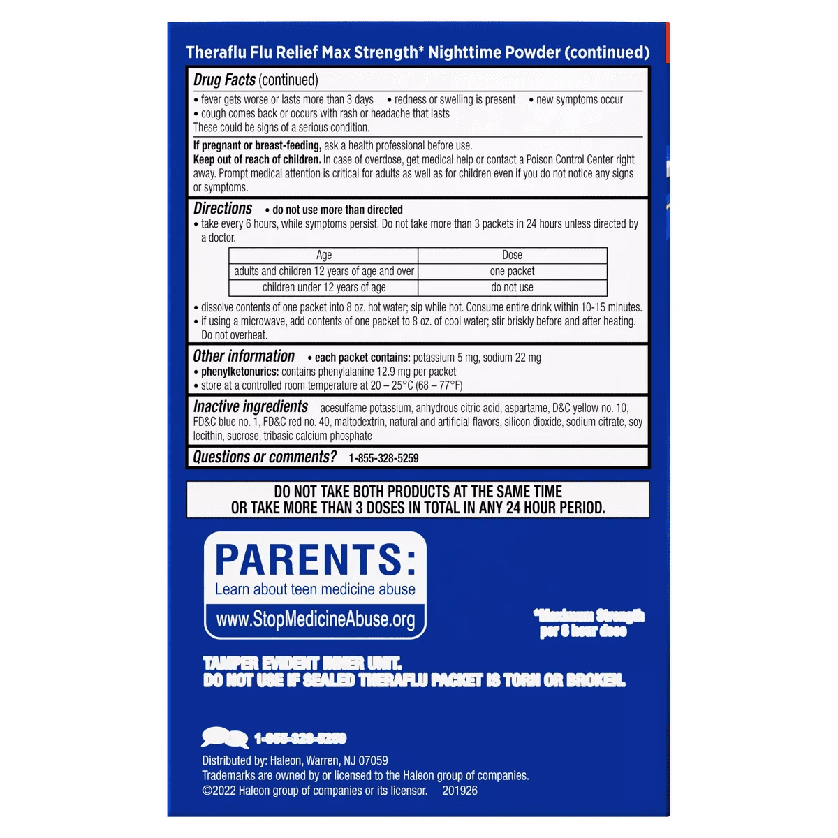 Theraflu Multi-Symptom Flu Relief Max Strength Day & Night Powder - Honey Lemon - 12Ct - Image 9