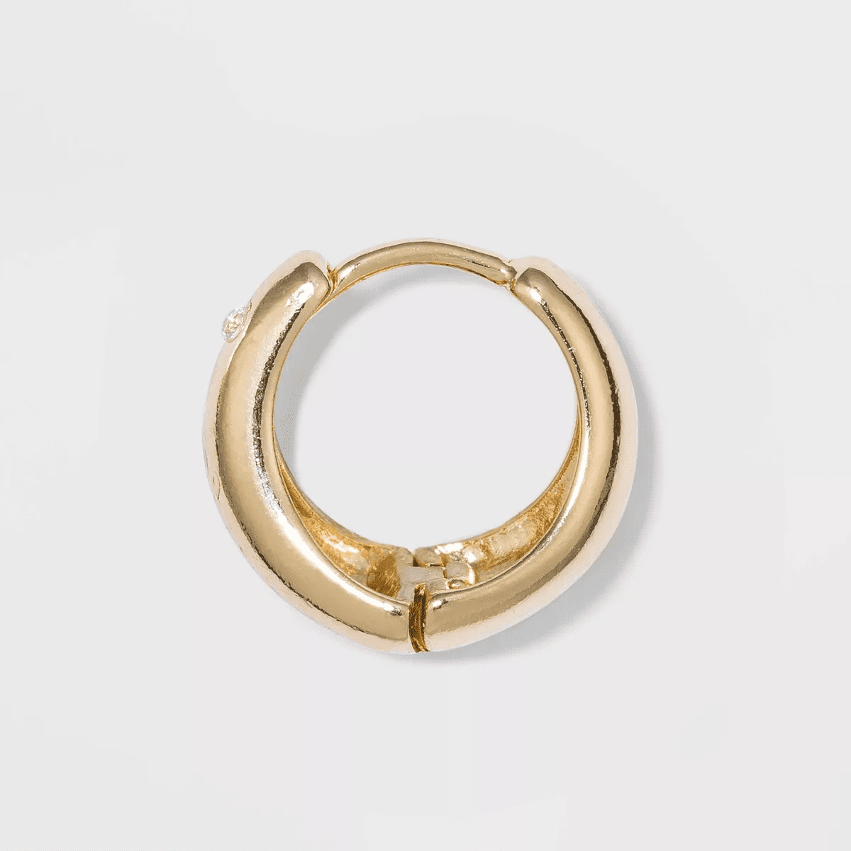 Small Hoop Earrings - a New Day™ Gold: Brass Nickel-Free Metal, Post Closure, 0.6" Length, 0.2" Width, 0.011 Lbs - Image 2