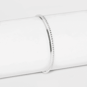 Sterling Silver with Snake Chain and Beaded Chain Bracelet - a New Day™ Silver: Lobster Claw Clasp, Extender