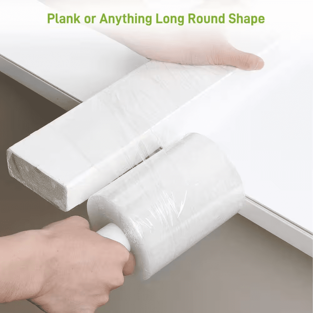 Stretch Wrap 5 X 1000 Ft. Roll with Handle 80 Gauge Extra Thick Durable Self-Adhering Plastic Wrap Clear 2-Pack - Image 3