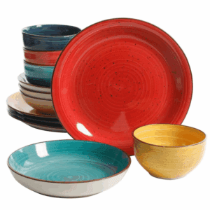 12 -Piece Multi Stoneware Dinnerware
