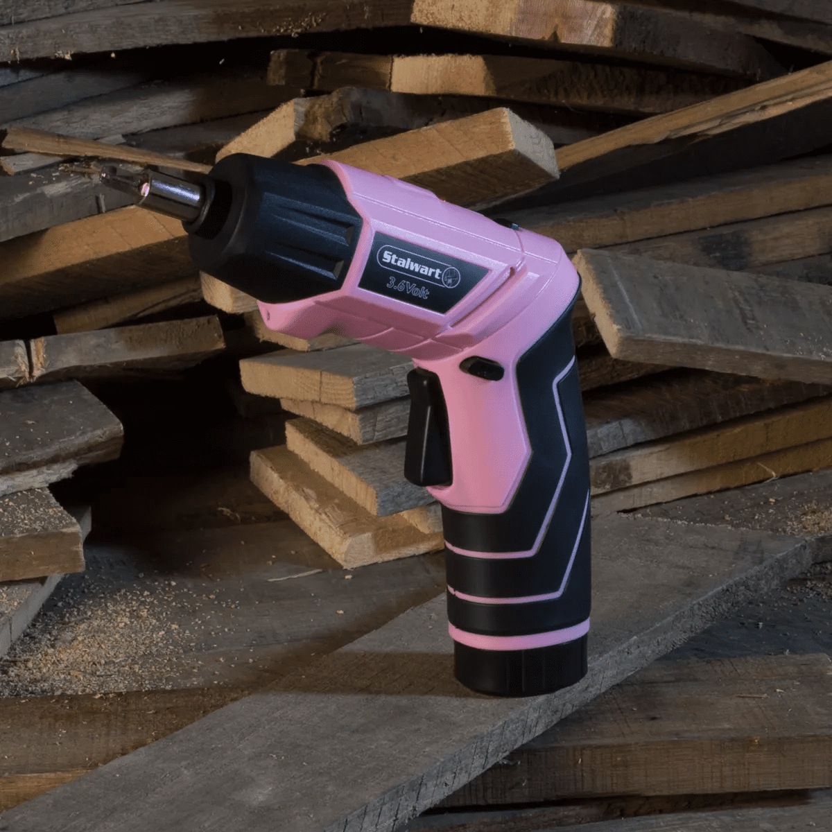 Fleming Supply Pivoting Cordless Power Tool Set - 45 Pieces, Including Screwdrivers, Bits, Sockets, and Case - Pink and Black - Image 6