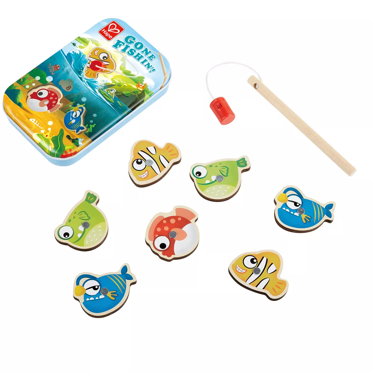 Hape: Gone Fishin'! - Kids Magnetic Fishing Game, Learn Basic Math Skills, 2+ - Image 2