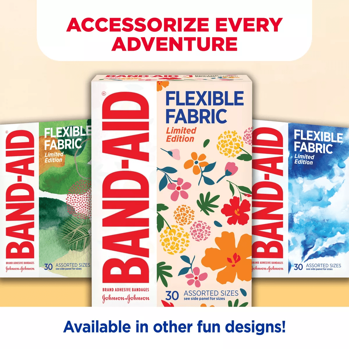 Band-Aid Brand Flexible Fabric Bandages - Wildflower - Assorted Sizes - 30 Ct - Image 6