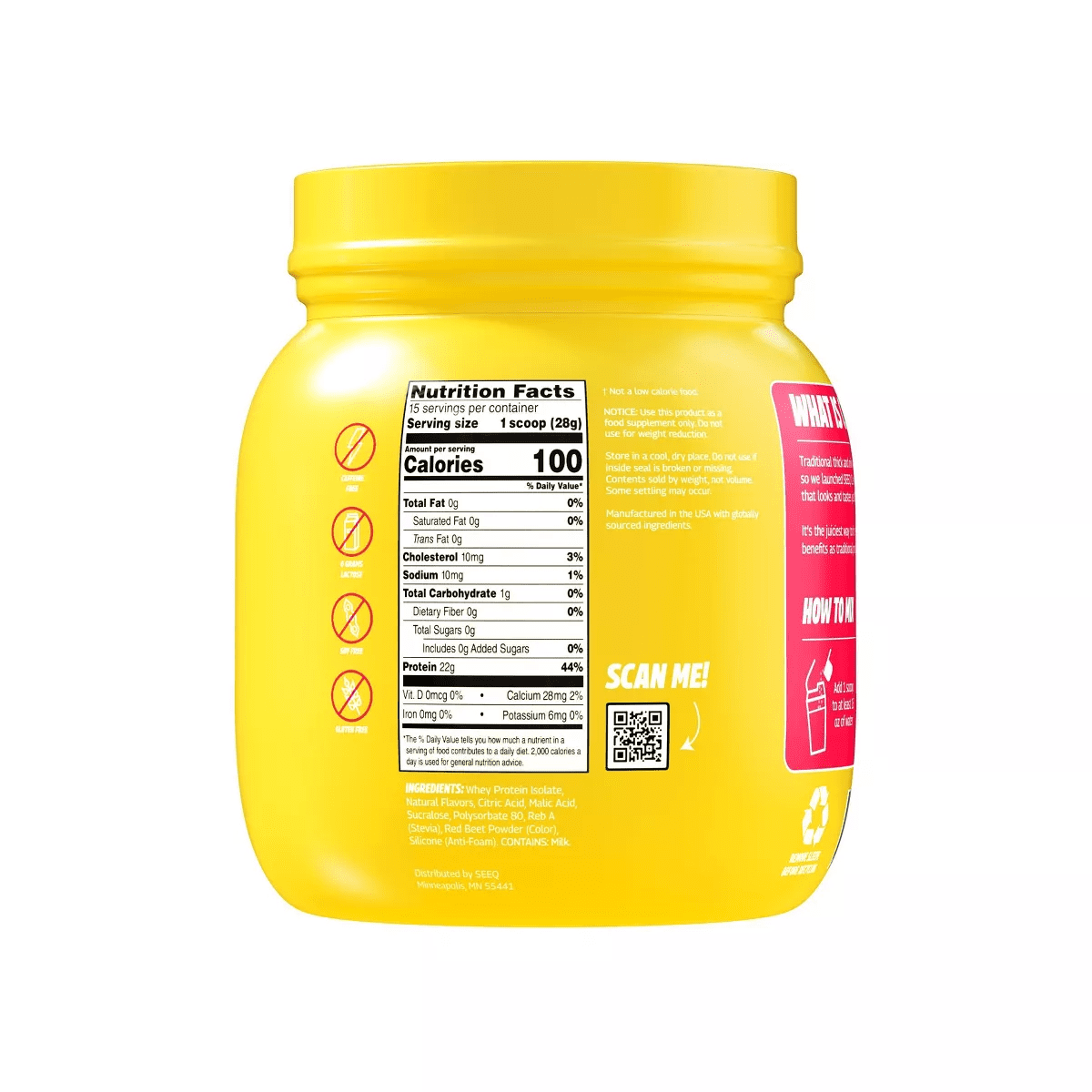 Seeq Clear Protein Powder - Strawberry Lemonade - 15 Servings - Image 2