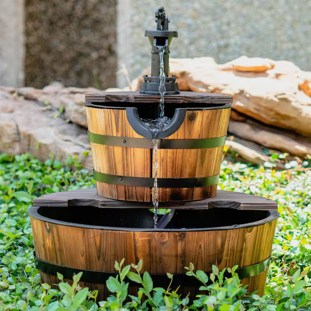 Wood 2-Tiered Country Fountain - Image 8