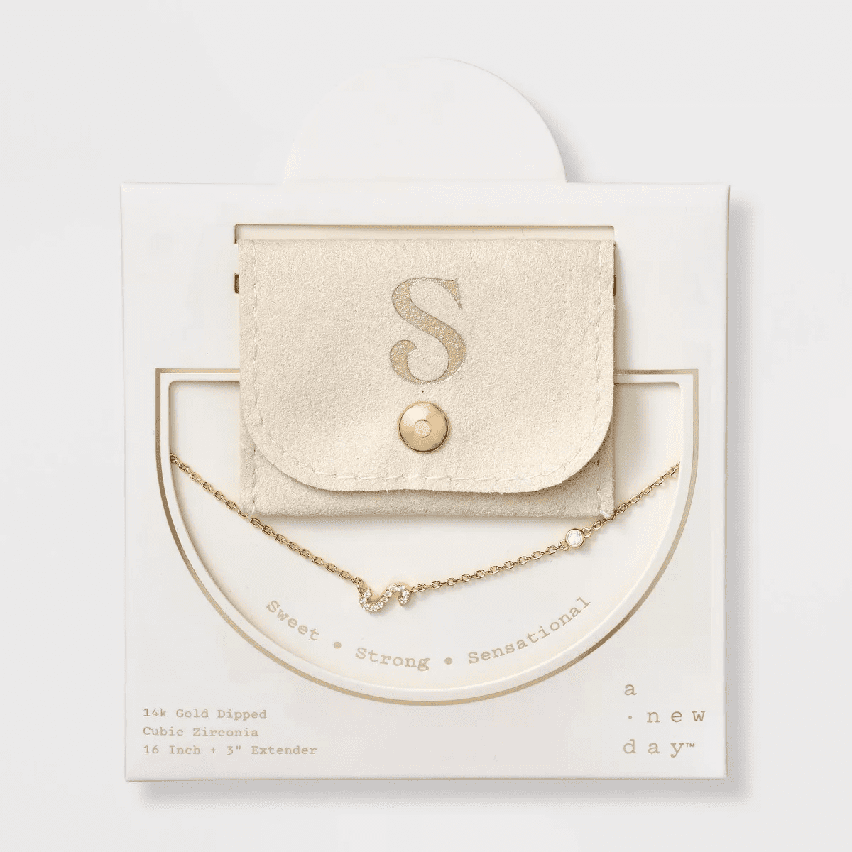 14K Gold Dipped Cubic Zirconia Initial Necklace - a New Day - Image 21
