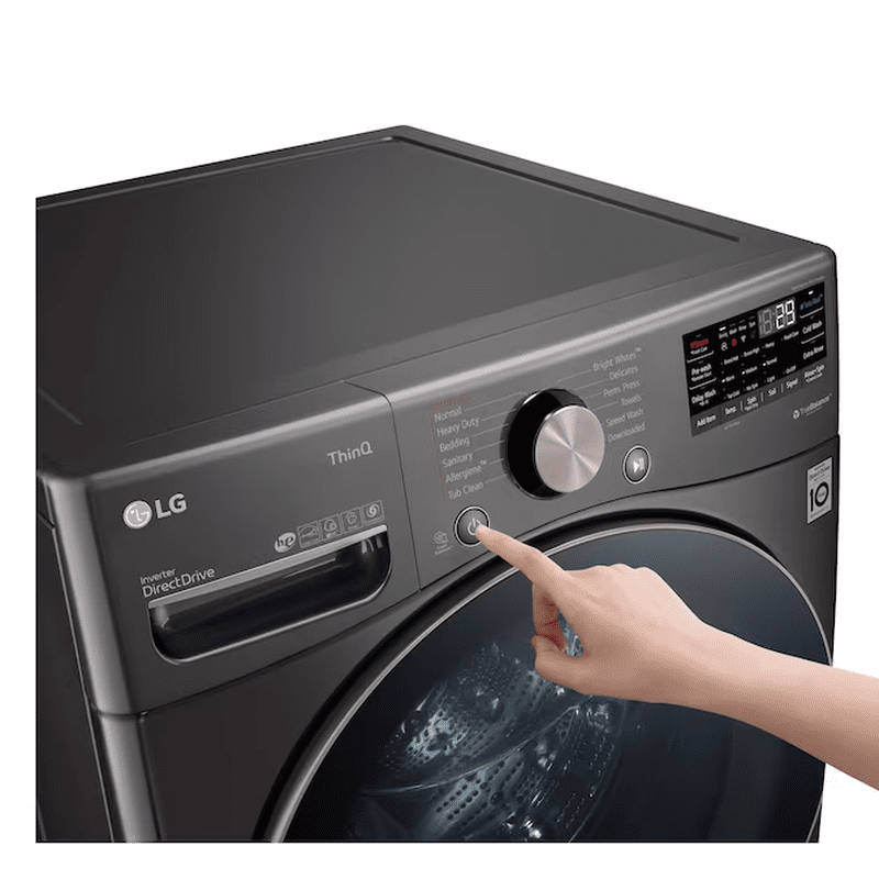 Turbowash 360 High Efficiency Stackable Medium ( 4.5-Cu Ft ) Front-Load Washer with Steam Cycle ( Black Steel ) - Image 14