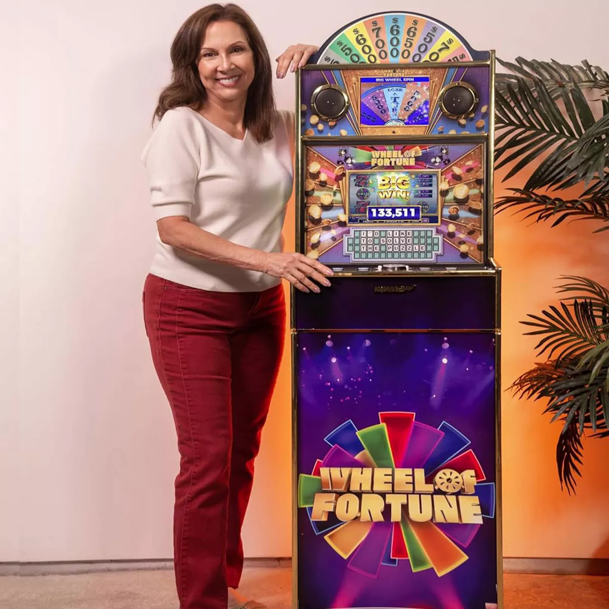 Arcade1Up Wheel of Fortune Casinocade Deluxe Home Arcade Machine, 63.4-Inch Tall - 4 Premium Casino Games, 20 Unlockable Built-In Titles, Dual LCD - Image 4