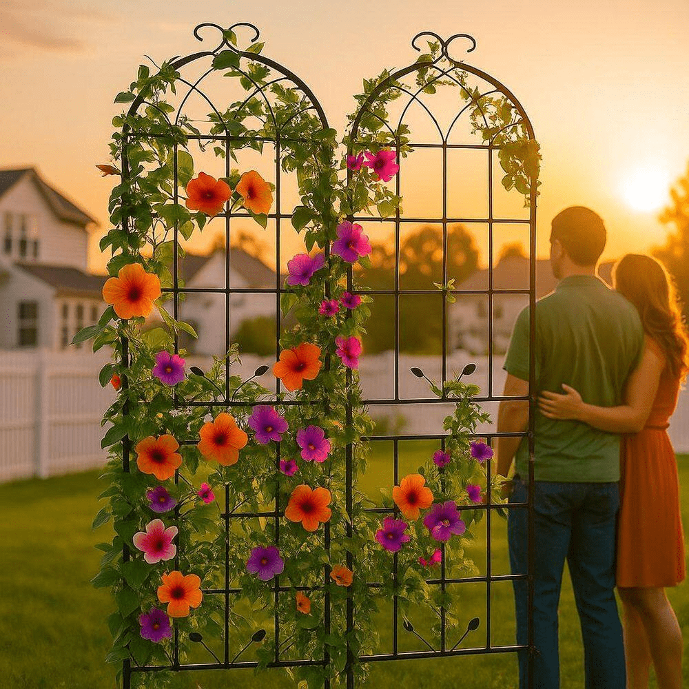 2-Pack Metal Garden Trellis-71" Tall Plant Supports for Climbing Vines, Garden Panels for Pots, Fences & Flower Beds - Image 5