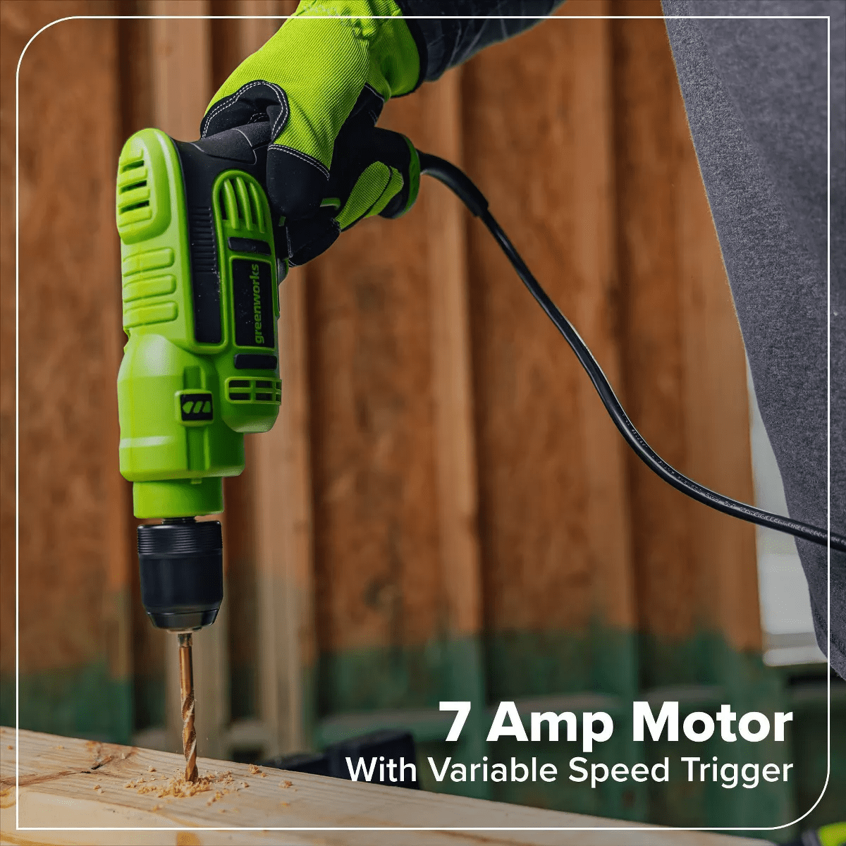 Greenworks 7 Amp 3/8In Keyless Corded Drill - Image 4
