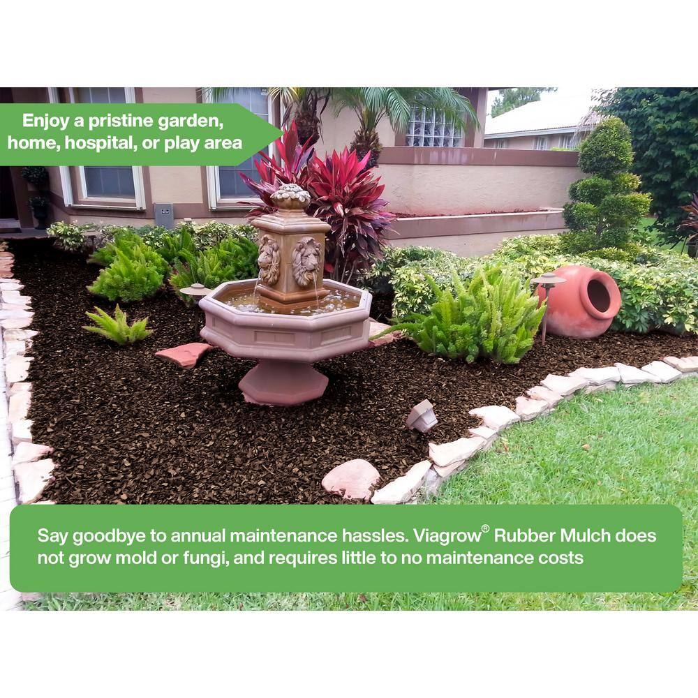 Viagrow 1.5 Cu. Ft. / 2000 Lbs. Brown Rubber Mini-Nuggets Bagged Mulch for Landscape and Playground (50-Pack) - Image 6