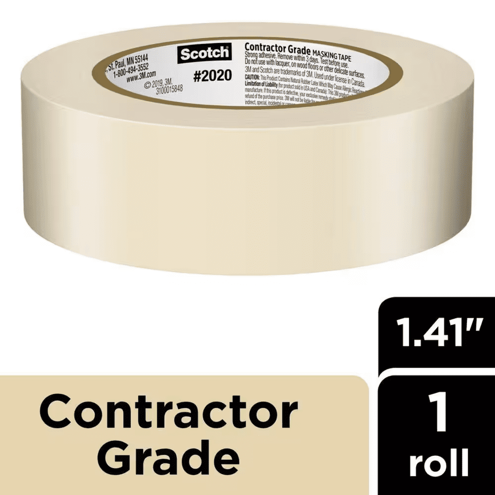 Scotch 1.41 In. X 60.1 Yds. Multi-Surface Contractor Grade Tan Masking Tape (1 Roll) - Image 3